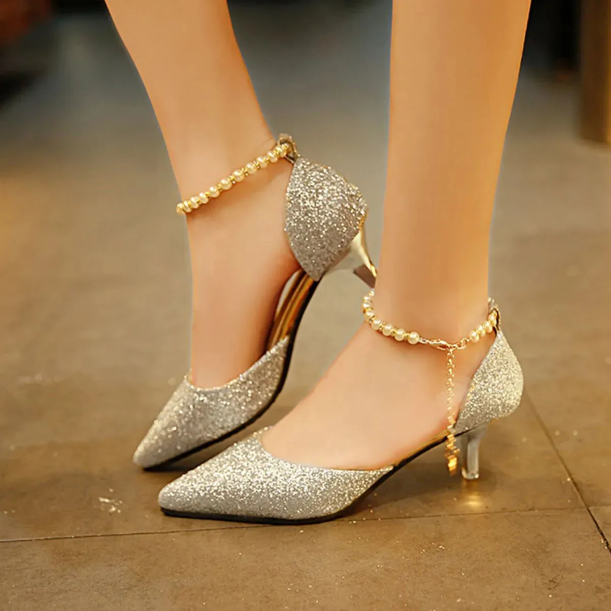 Point Toe Kitten Heels Pumps