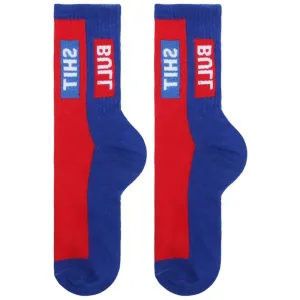 "BULLSHIT" Chaussettes Montantes Streetwear Rouge & Bleu - URB1™