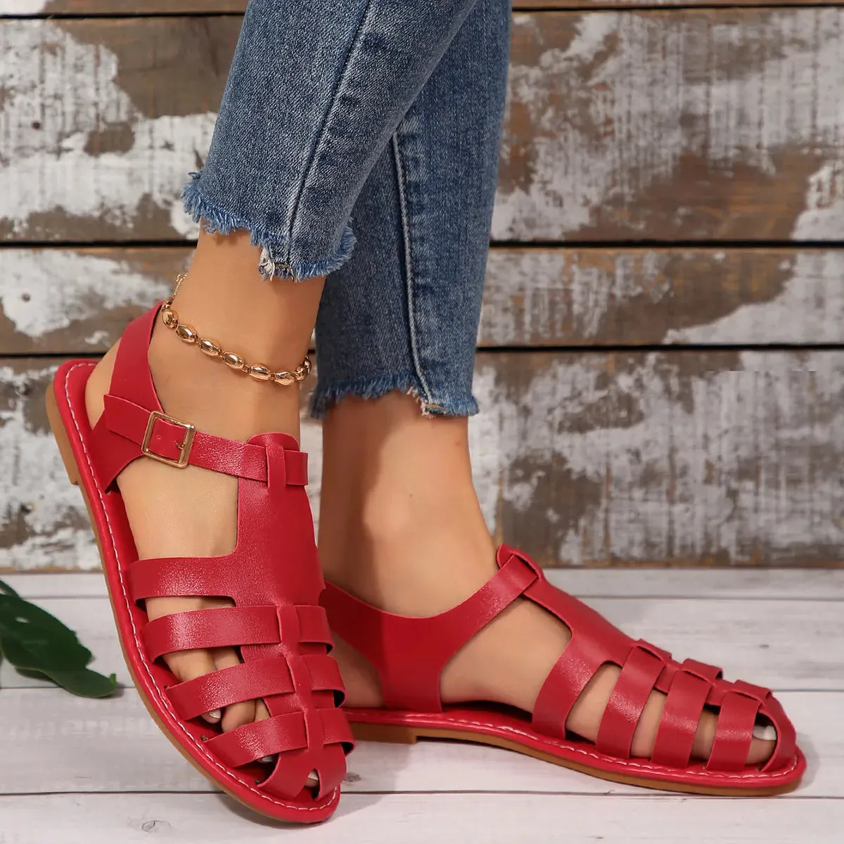 Round Toe Flats Sandals