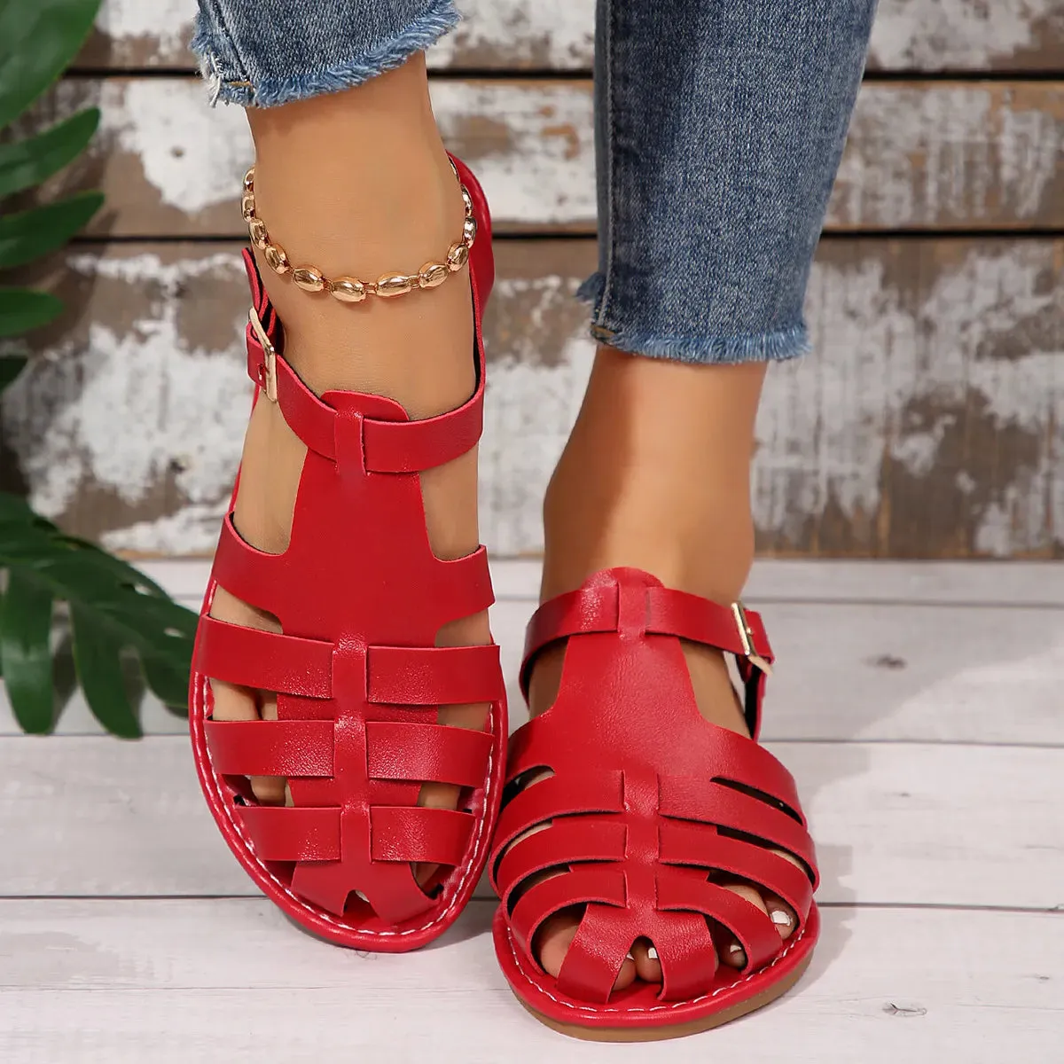 Round Toe Flats Sandals