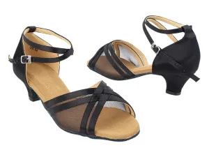 S9204 Black Satin_Black Mesh