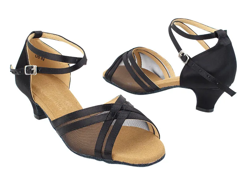 S9204 Black Satin_Black Mesh