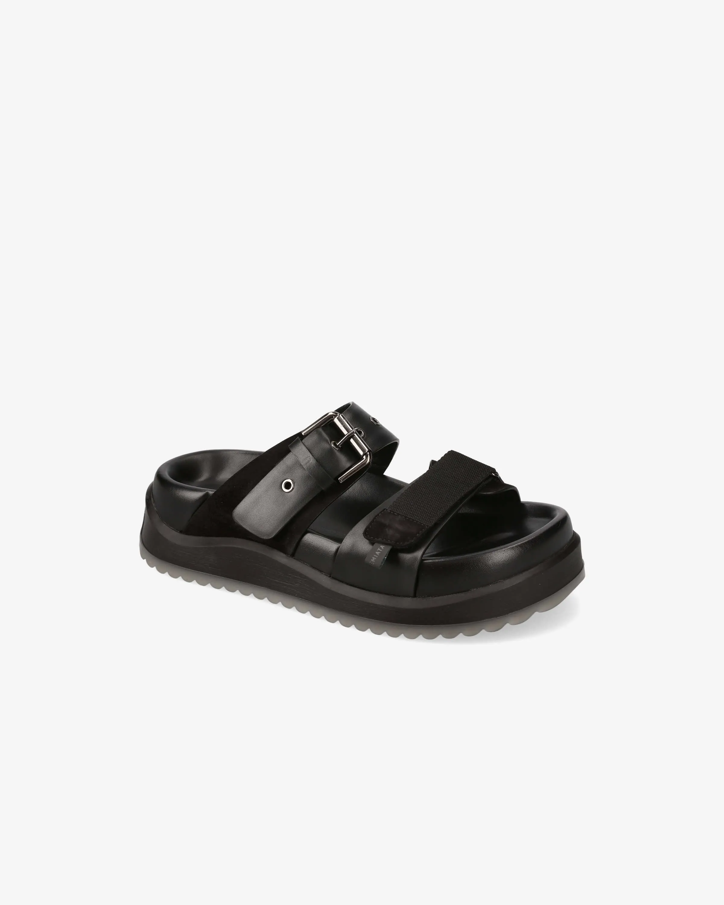 Sandal M6917B Velcro Straps Silver Buckle