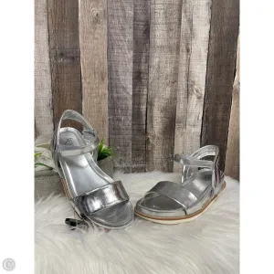Sandals Flats By Franco Sarto In Silver, Size: 11