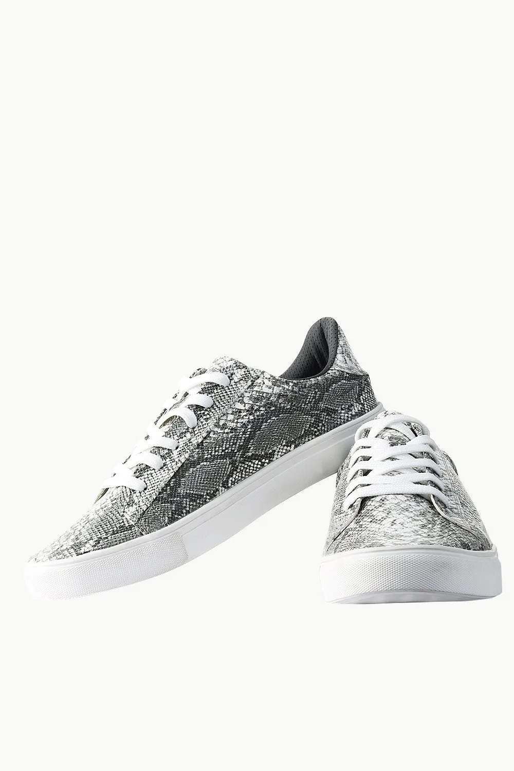 Snake Skin Faux Leather Plimsolls