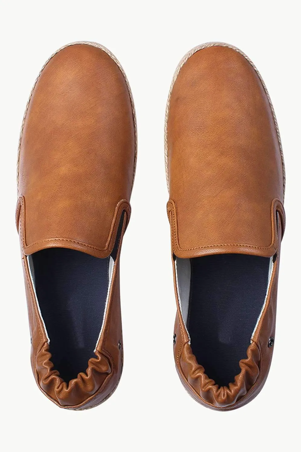Stretchable Faux Leather Espadrilles