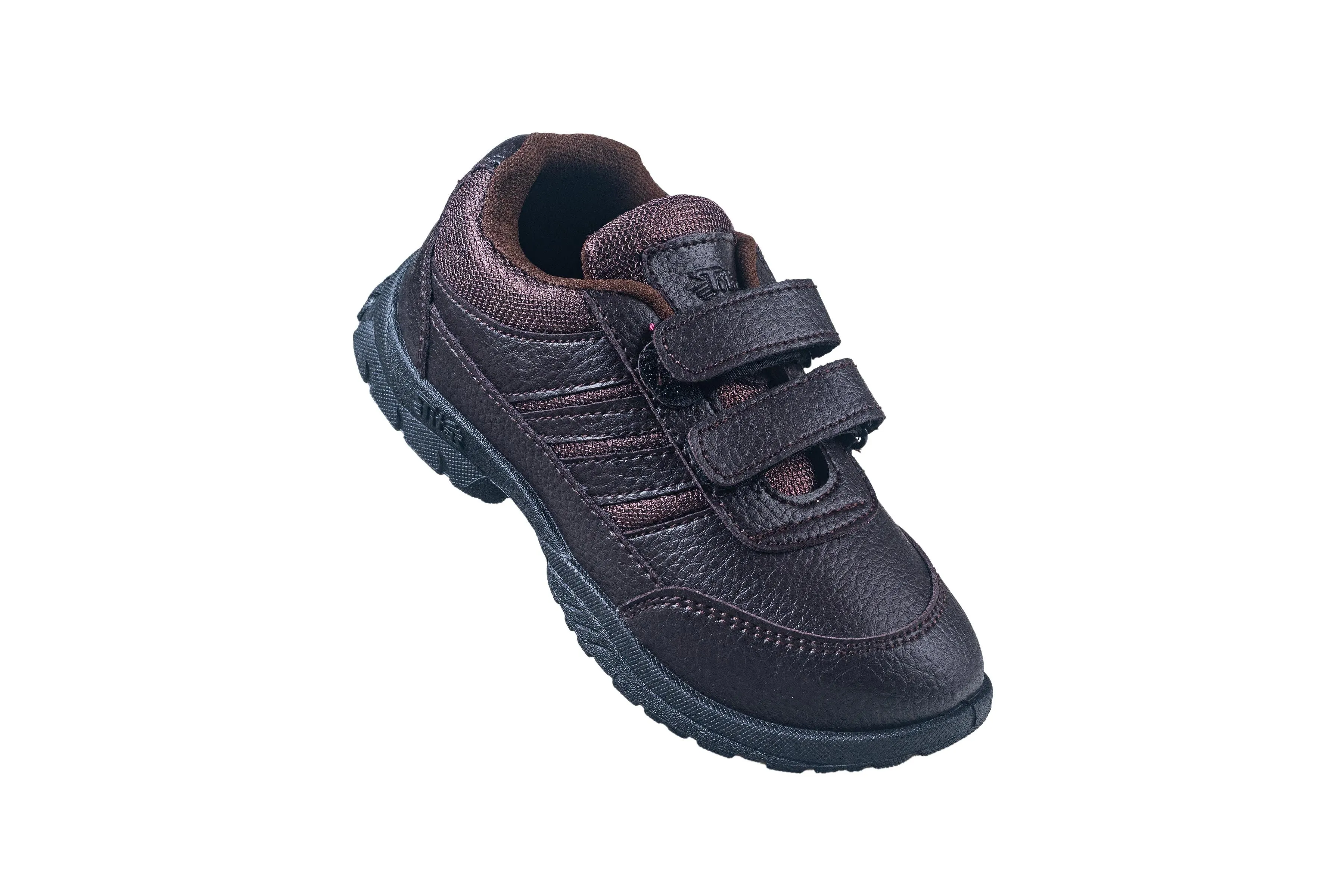 Titas Boys Velcro Brown School Shoe (4 Years-9 Years Kids)