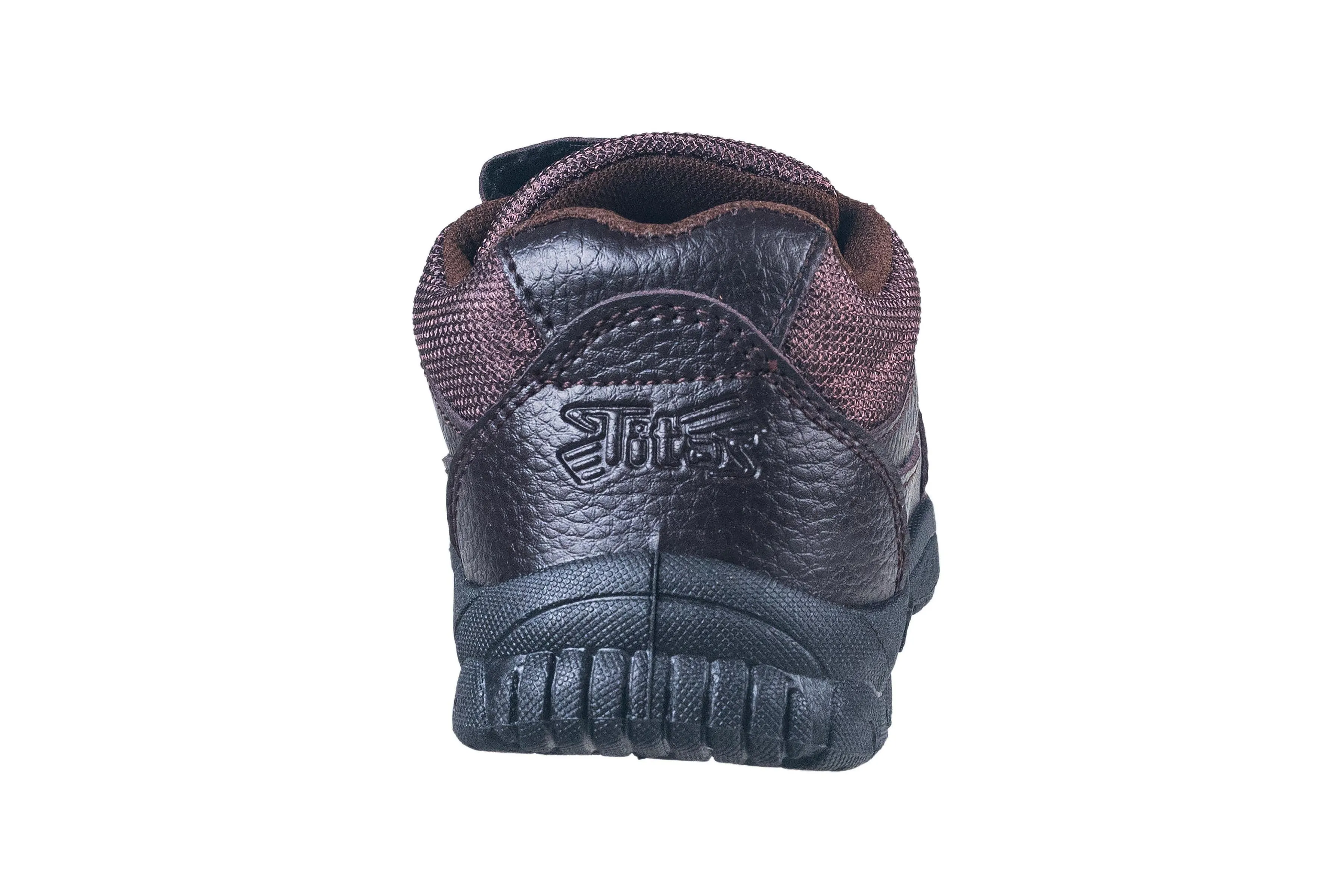 Titas Boys Velcro Brown School Shoe (4 Years-9 Years Kids)