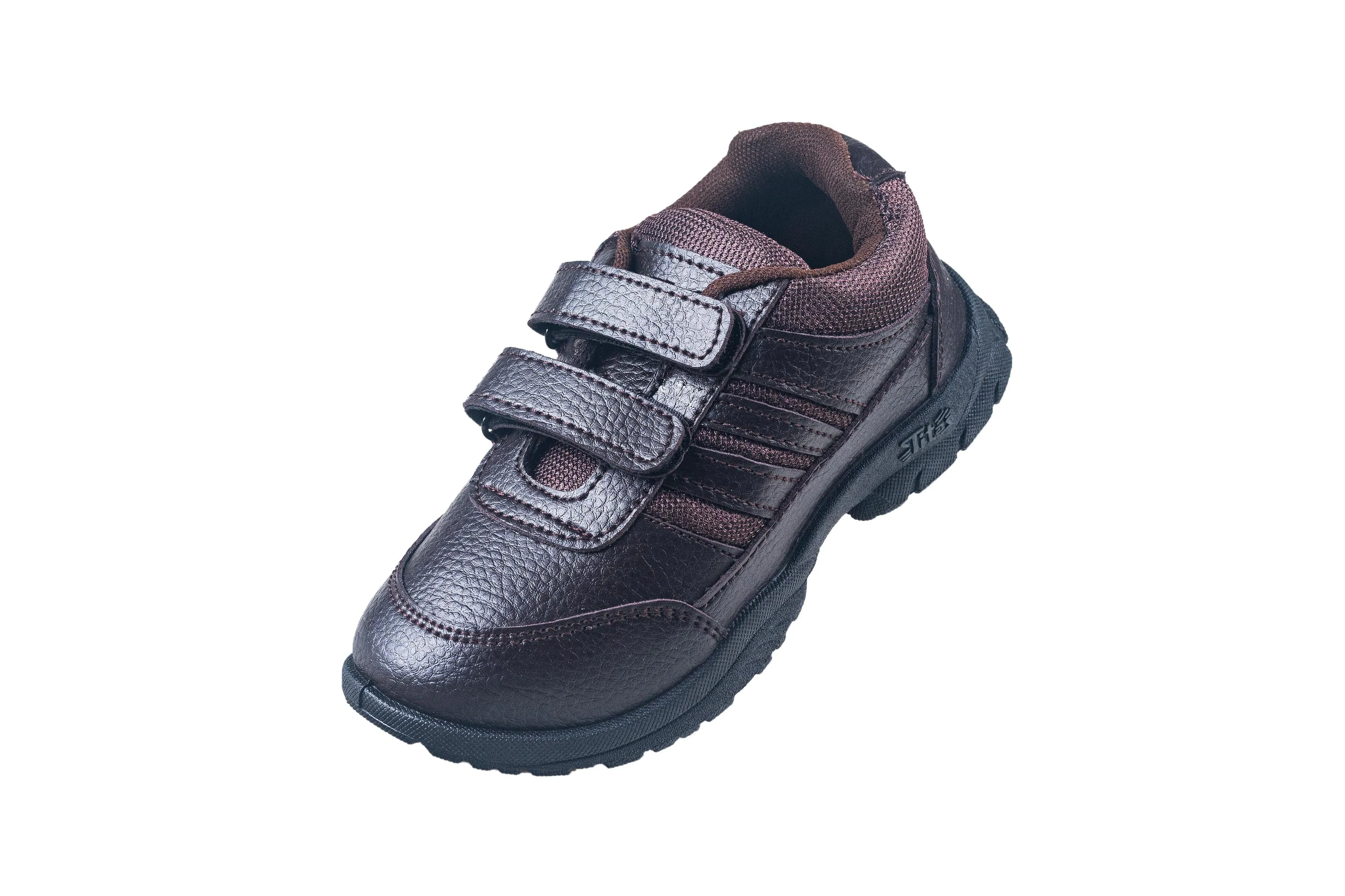 Titas Boys Velcro Brown School Shoe (4 Years-9 Years Kids)