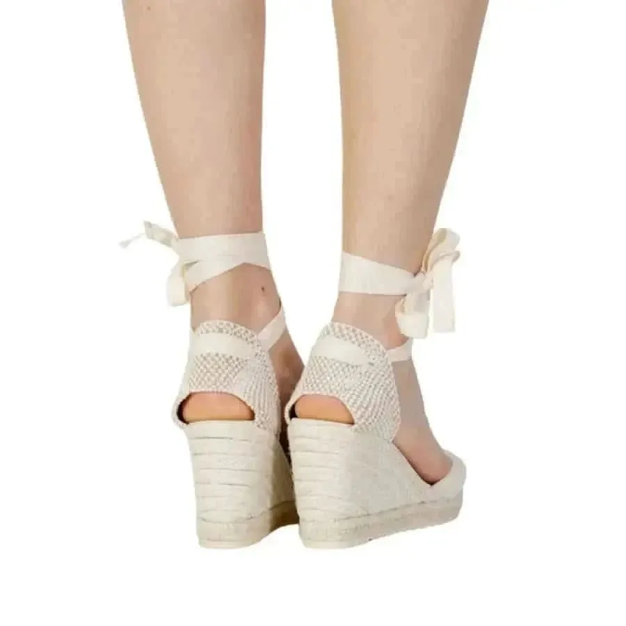 White Cotton Espadrilles for Women Size 6.5