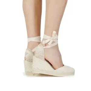 White Cotton Espadrilles for Women Size 6.5