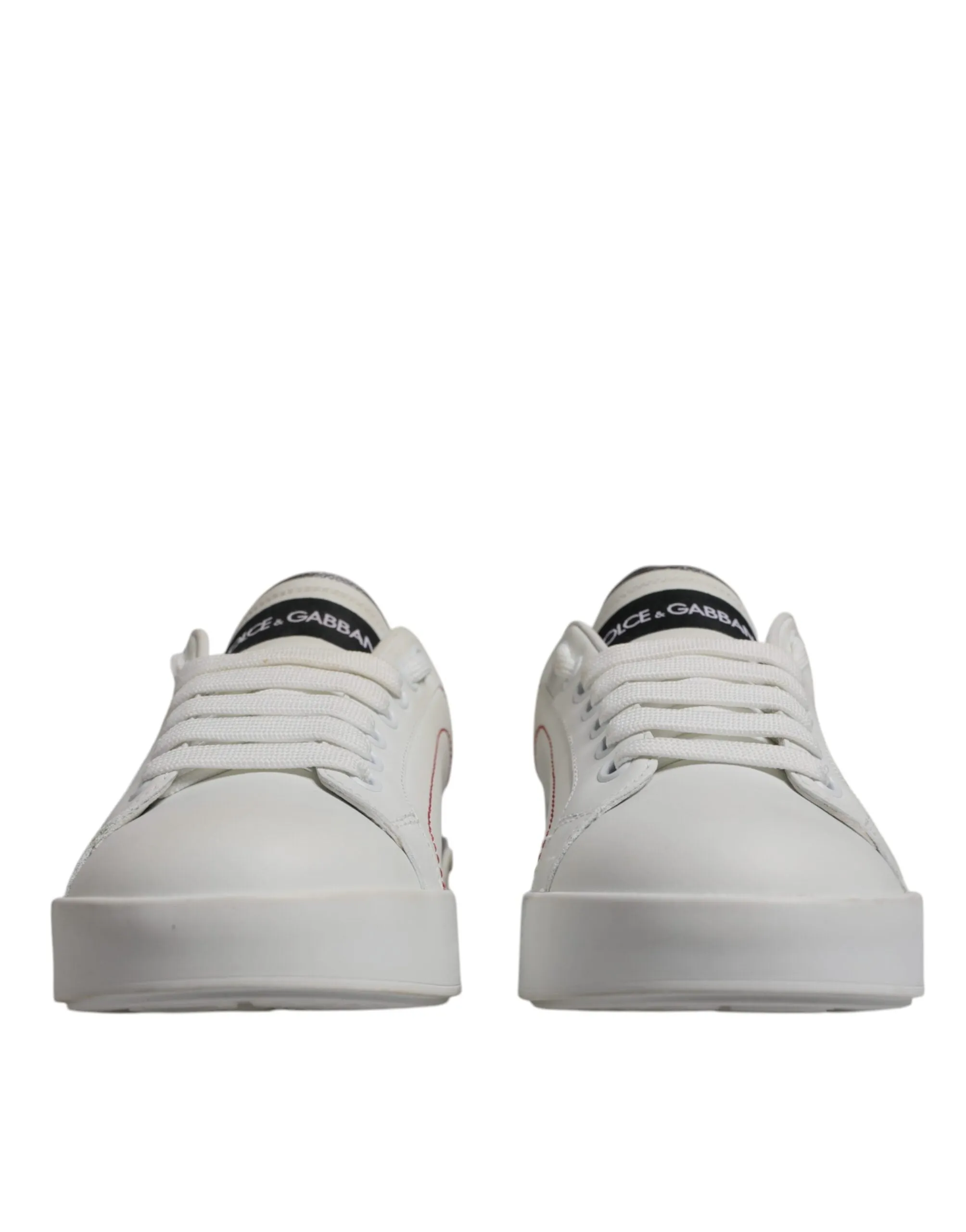 White Silver Leather Portofino Sneakers Shoes