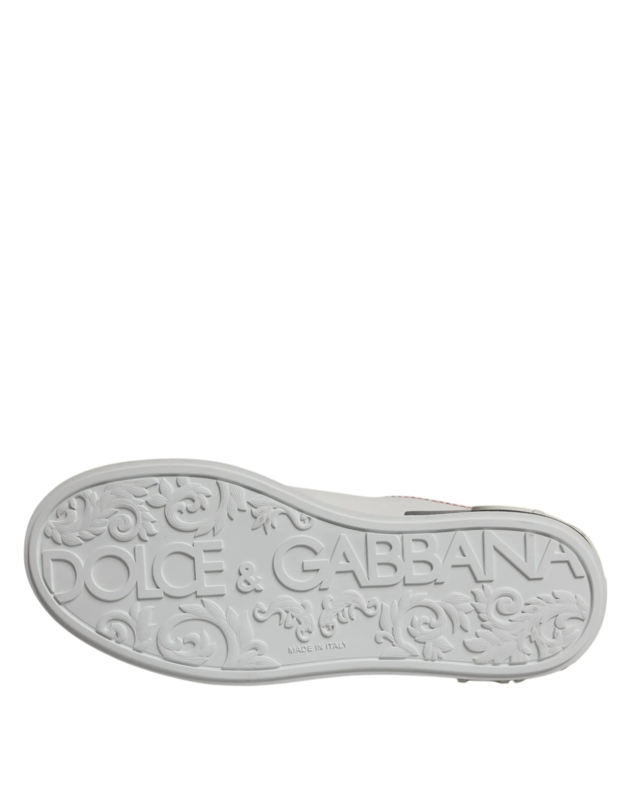 White Silver Leather Portofino Sneakers Shoes