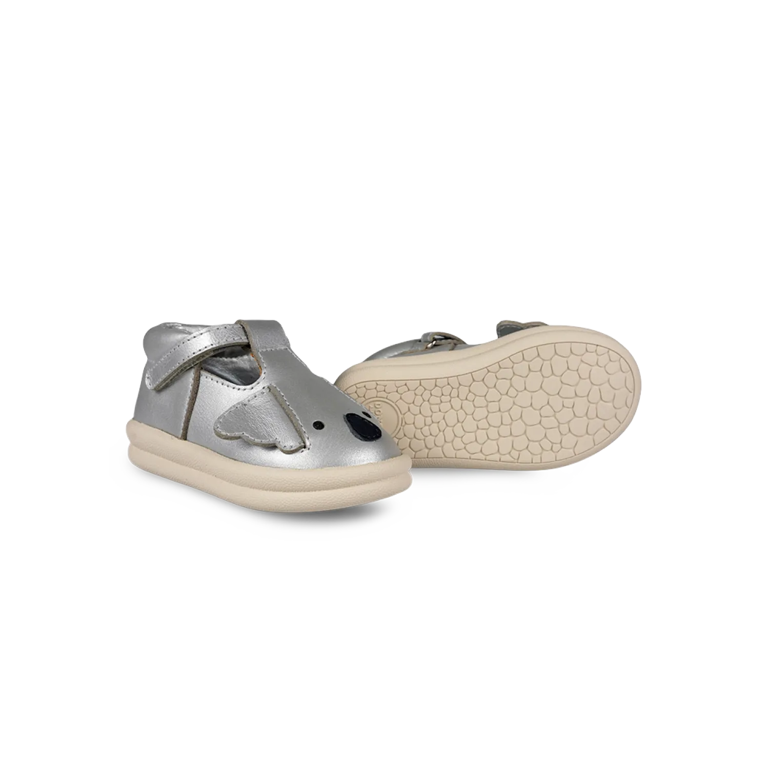 Zilpa Shoes | Koala | Silver Grey Metallic Leather